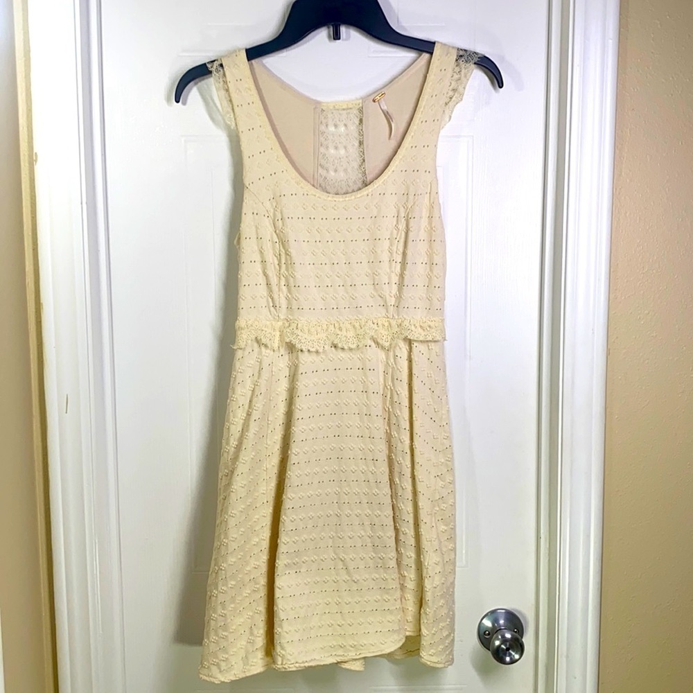 Free People - Short Cream Eyelet Dress XS